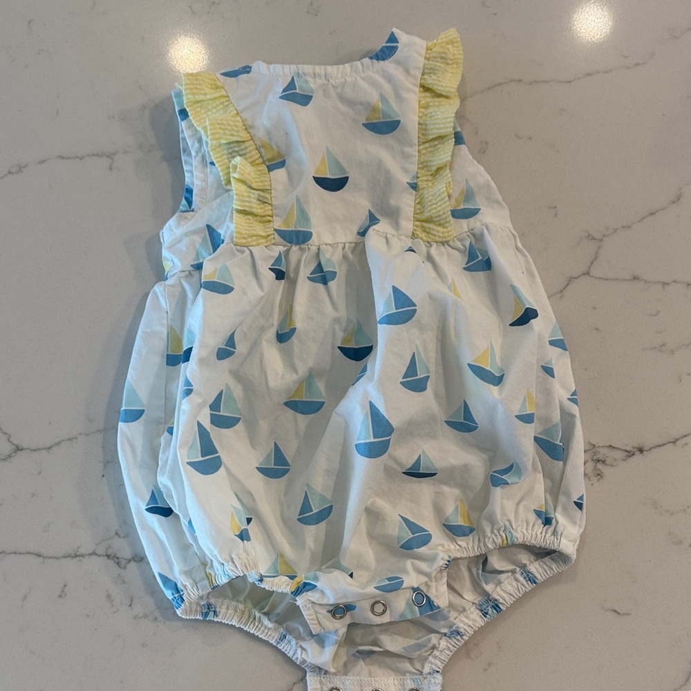 Sailboat Print Baby Romper